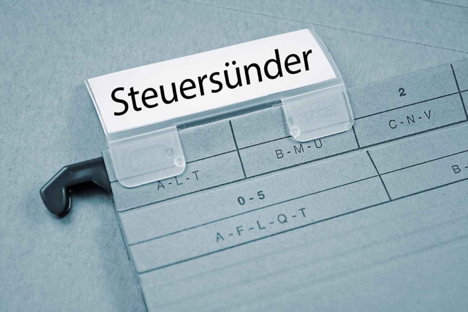 Akte mit Aufschrift Steuersünder