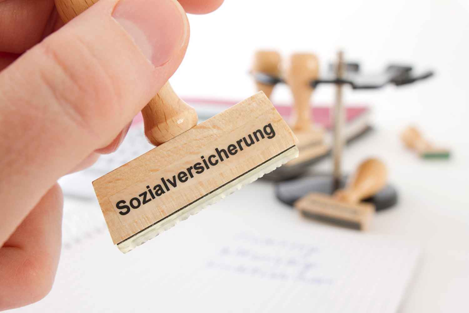 Stempel mit Sozialversicherung beschriftet
