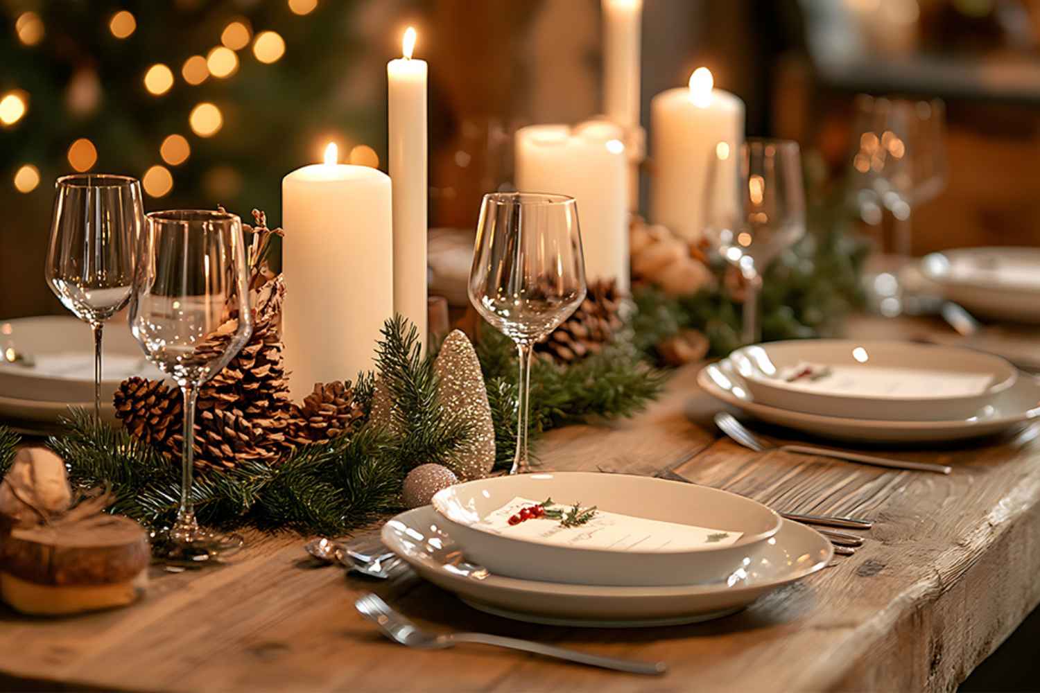 Weihnachtlich gedeckter Tisch